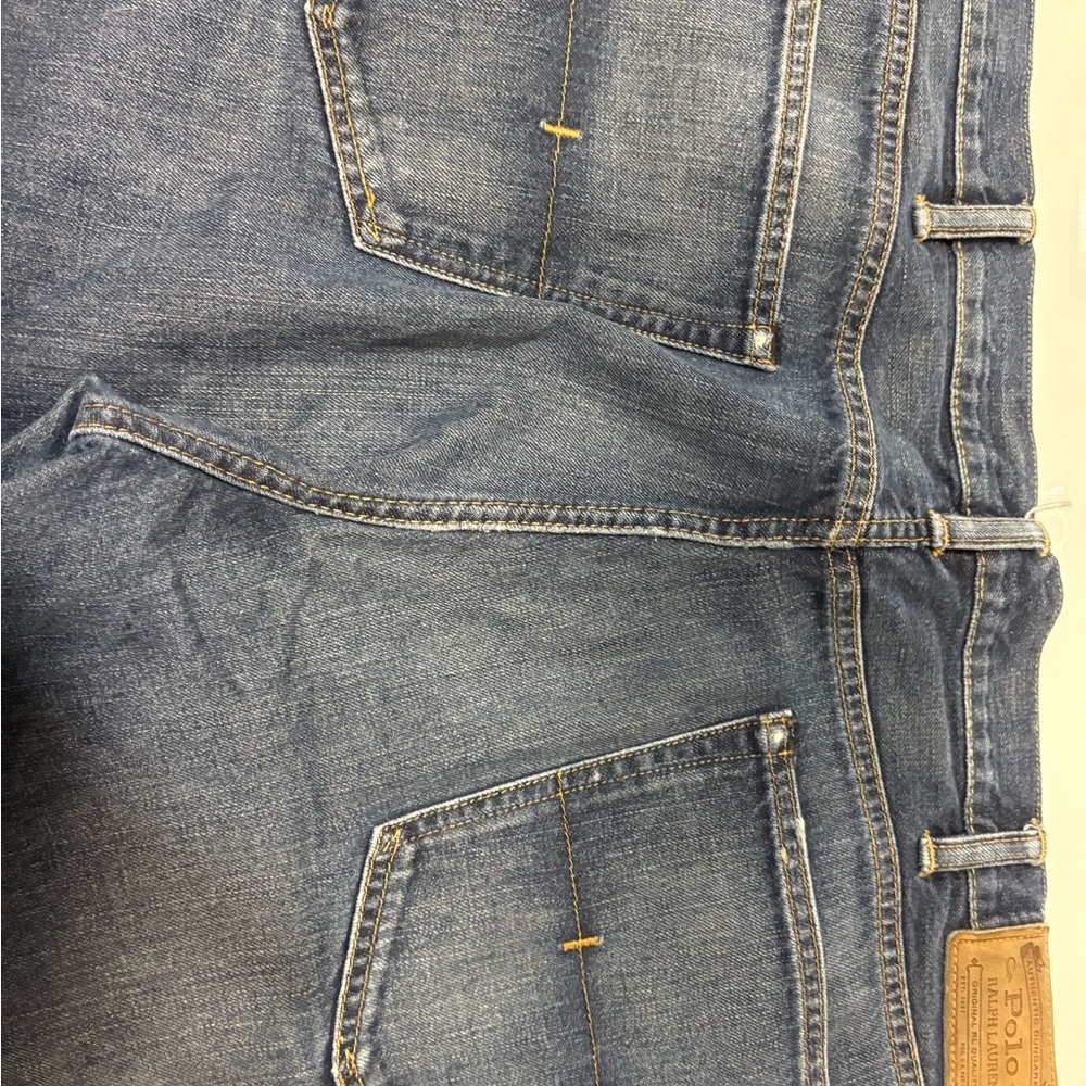 Ralph Lauren Blue Relaxed Jeans with Vintage-Inspired Fading